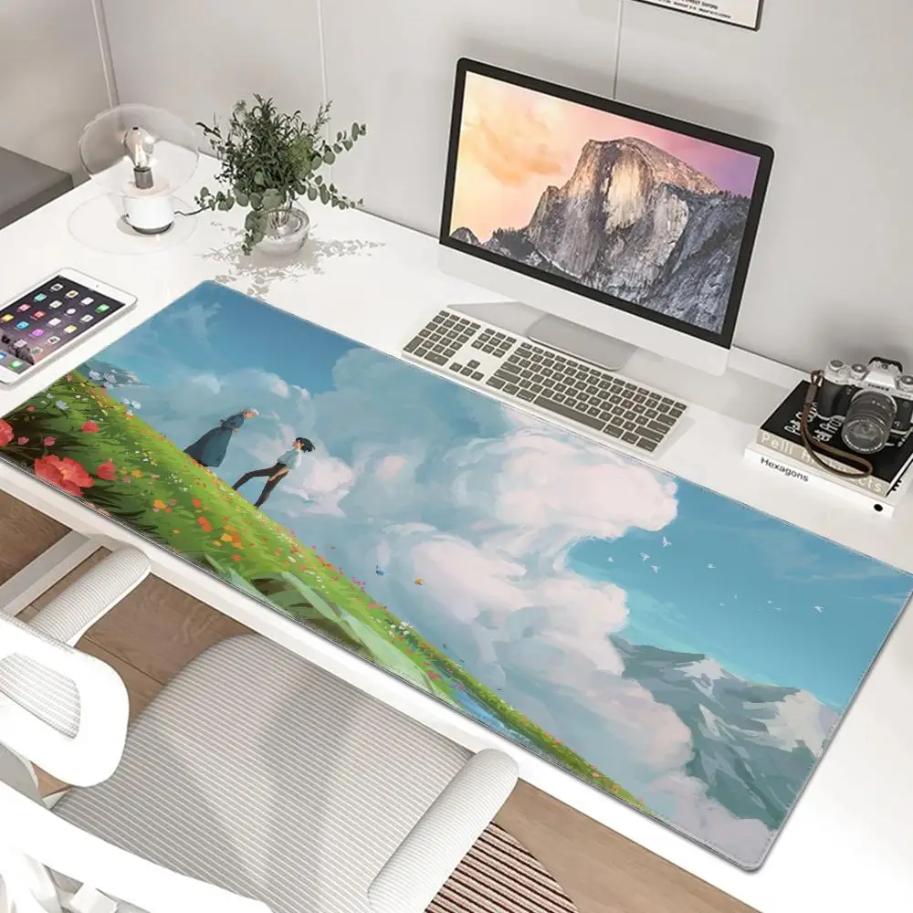 Mouse Pad Cartoon Gaming Accessories Mousepad Laptop Japan Anime H-Howls Moving C-Castle Desk Mouse Mat Kawaii HD Keyboard Pad