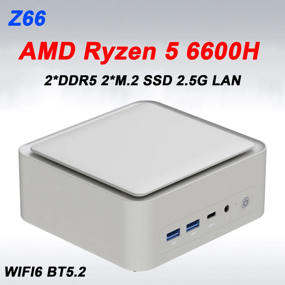 【不具合あり】SZBOX Z66 r5　6600H 16GB 512GB SZBOX Z66 Mini PC AMD Ryzen 5 6600H DDR5 16GB M.2 SSD 512GB Wi