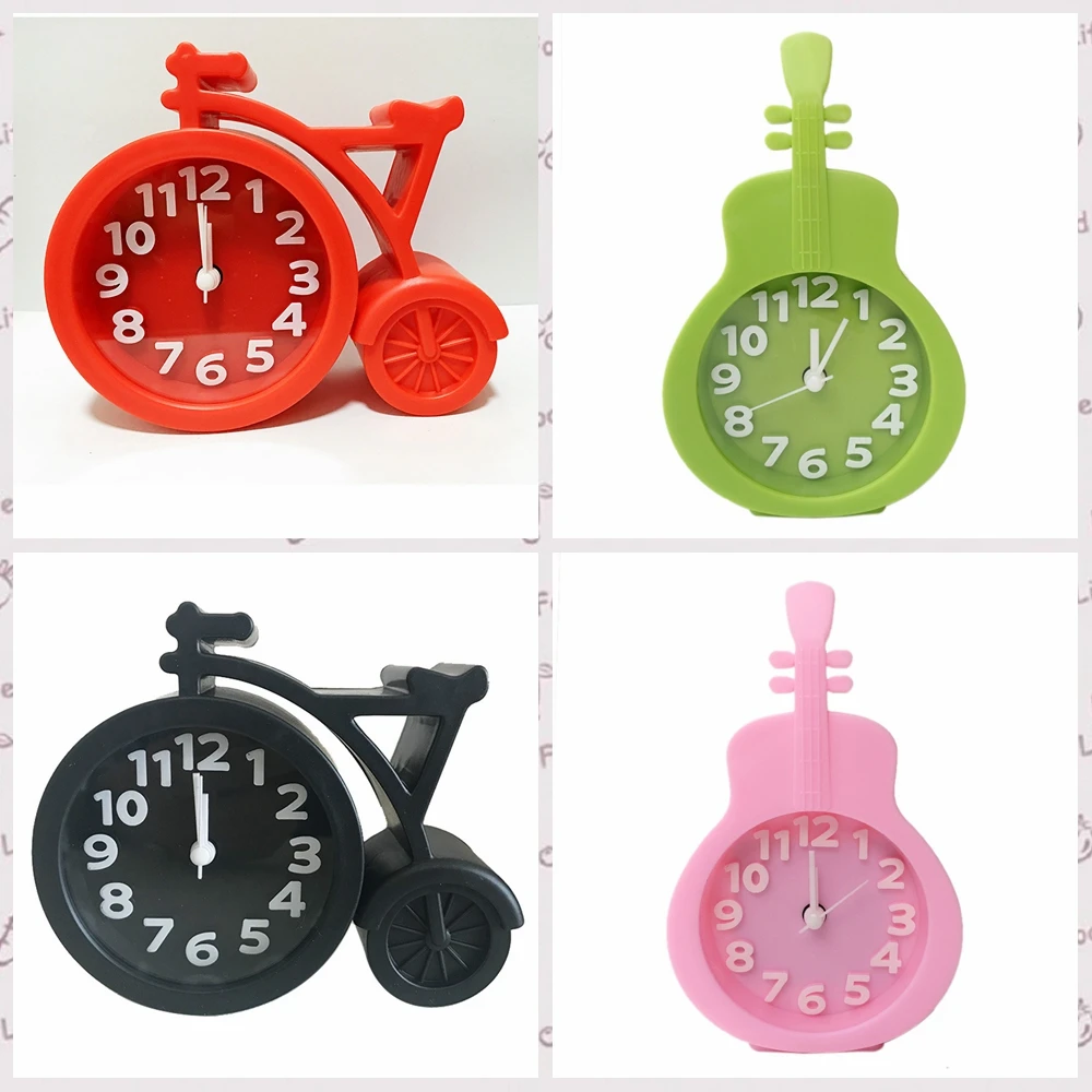 Nordic Luxury Alarm Clock Mute Children's Student Desk Table Clock Bedroom Study Room Simple Frosted Candy Color Clock 9.5*15cm