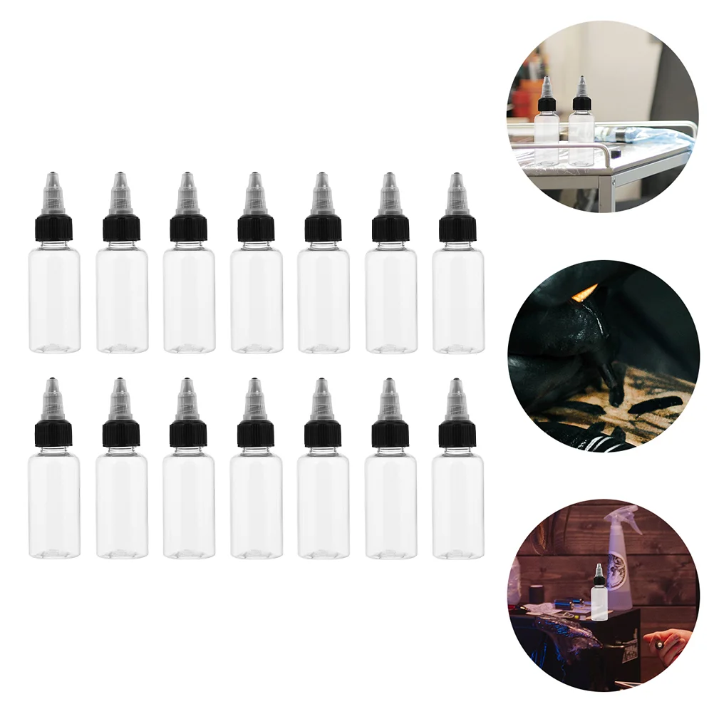 50 Pcs Container Plastic Bottle Condiment Squeeze Bottles Tattoo Liquid The Pet Dispenser Tattoos Ink