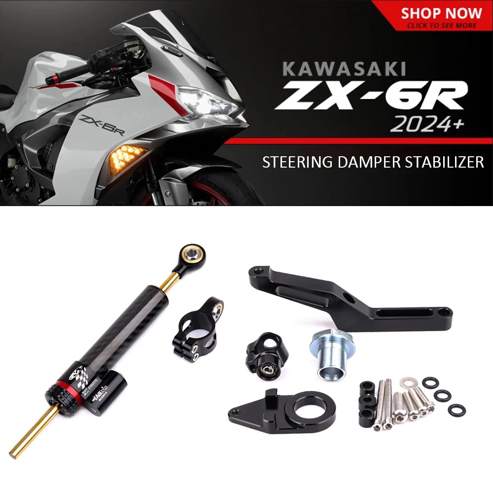 ZX-6R 2024 Steering Dampers Motorcycle accessories Steering Damper Stabilizer For KAWASAKI NINJA ZX-6R 2024 2025