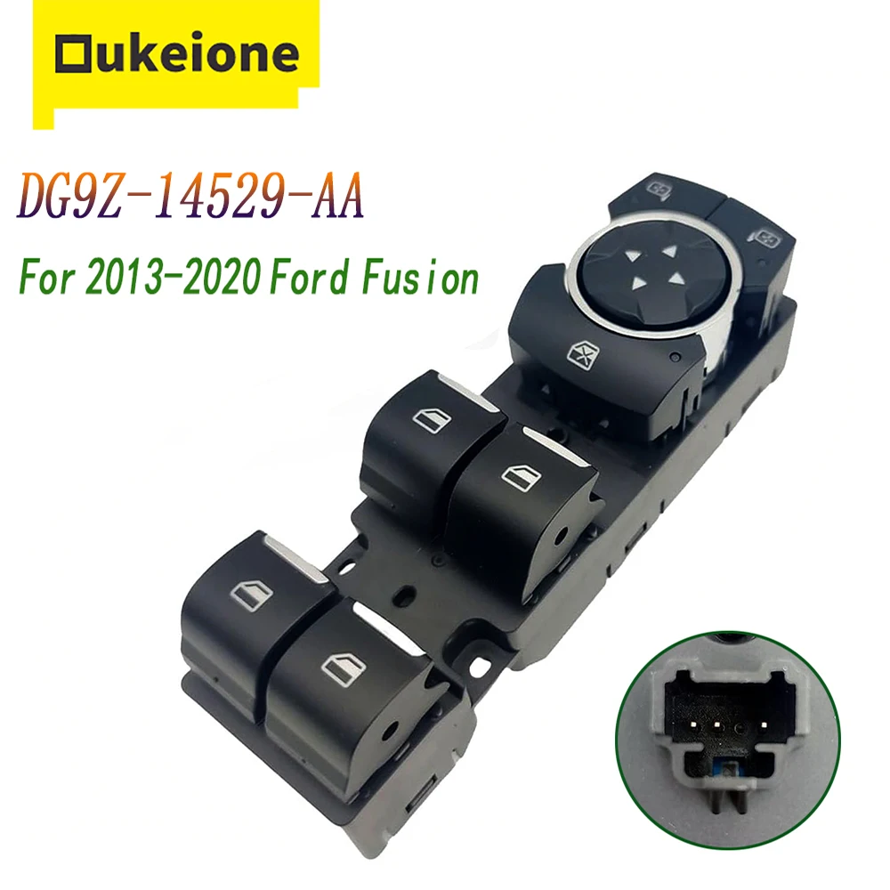 Front Left Main Power Master Door Window Switch for 2013 2014 2015 2016 2017-2020 Ford Fusion DG9Z-14529-AA DG9Z14529AA DWS1608