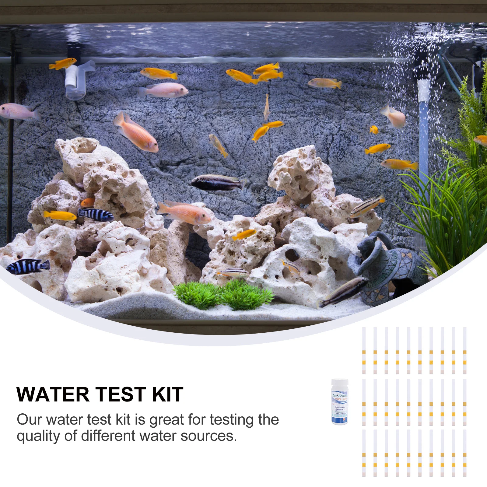 

50Pcs 3-in-1 Water Test Paper Reliable Hot Tub Swimming Pools Spas Quick Easy Contaminants Detection Kit 3-in-1 Test Strip