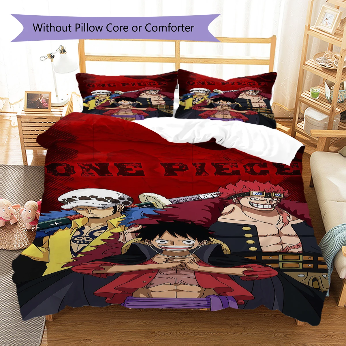Luffy D 3pcs Duvet Cover Set, Digital Print Bedding, No Core, Children's Birthday Gift -HYQ19