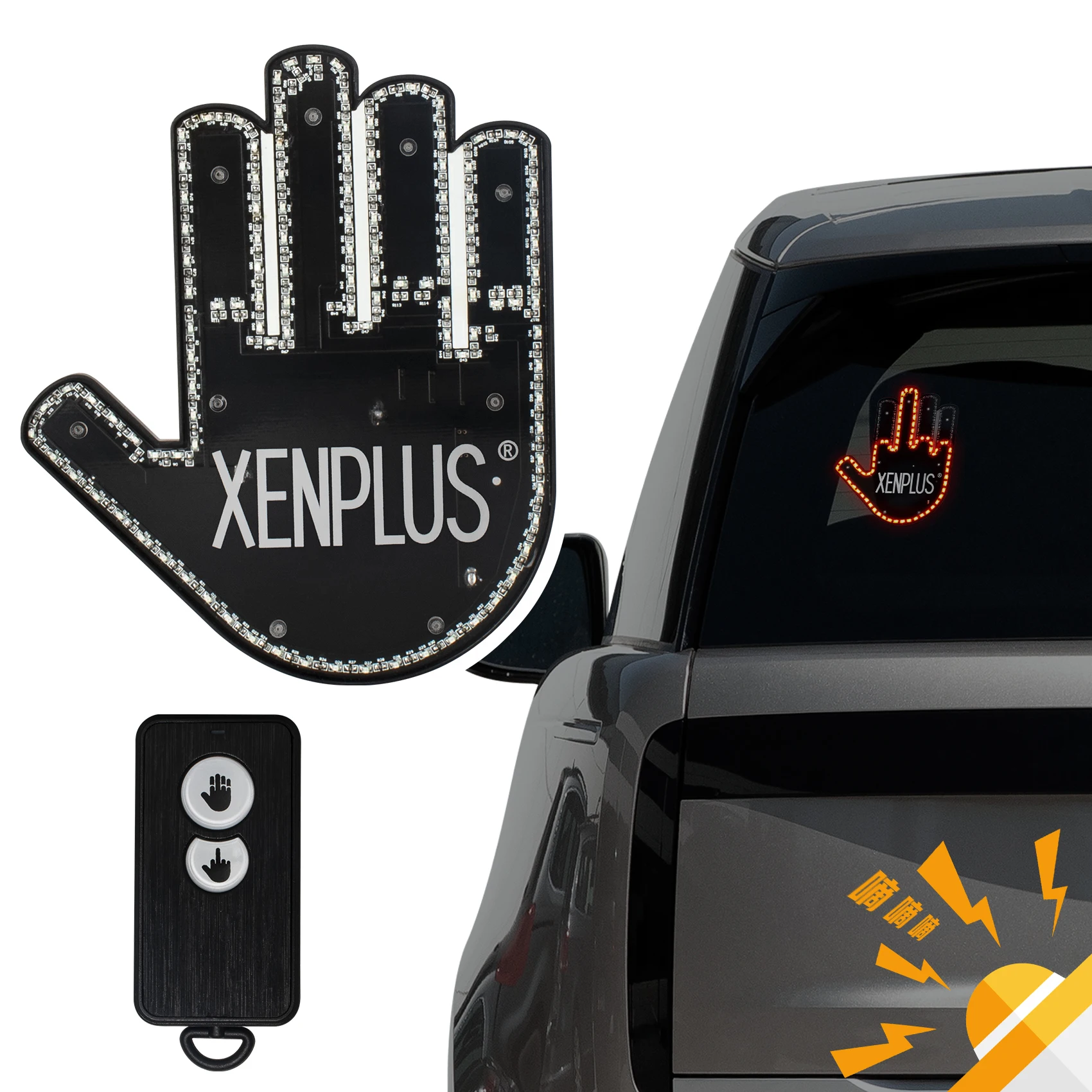 Original XENPLUS Middle Finger Car Light Red Color Car Accessories Car Finger Light