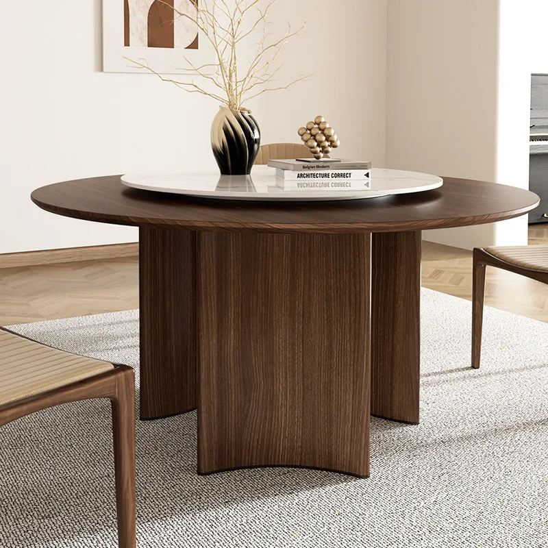 North American black walnut log dining table full solid wood round countertop minimalist round table