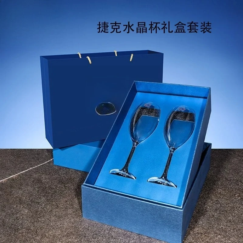 High-end crystal red wine glass household wine glass gift box set light luxury high-end goblet
