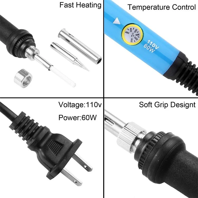 Adjustable Temperature Electric Soldering Iron 220V 60W Multifunctional Welding Solder Rework Station Heat Repair Tools
