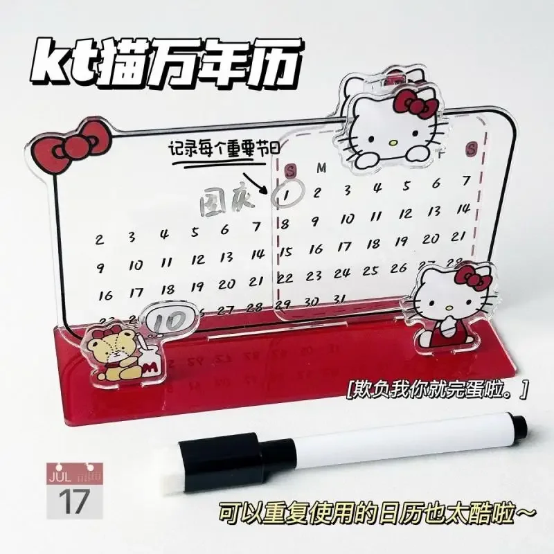 Hello Kitty Acrylic Calendar Decoration Animecartoon Sanrio Desktop Calendar School Entrance Exam Instagram Noteboar Erasable