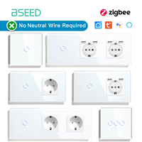 BSEED Zigbee Light Touch Switches 1/2/3Gang Smart Switches USB C Wall Socket For Phone Charge APP Tuya Smart Home Google Alexa