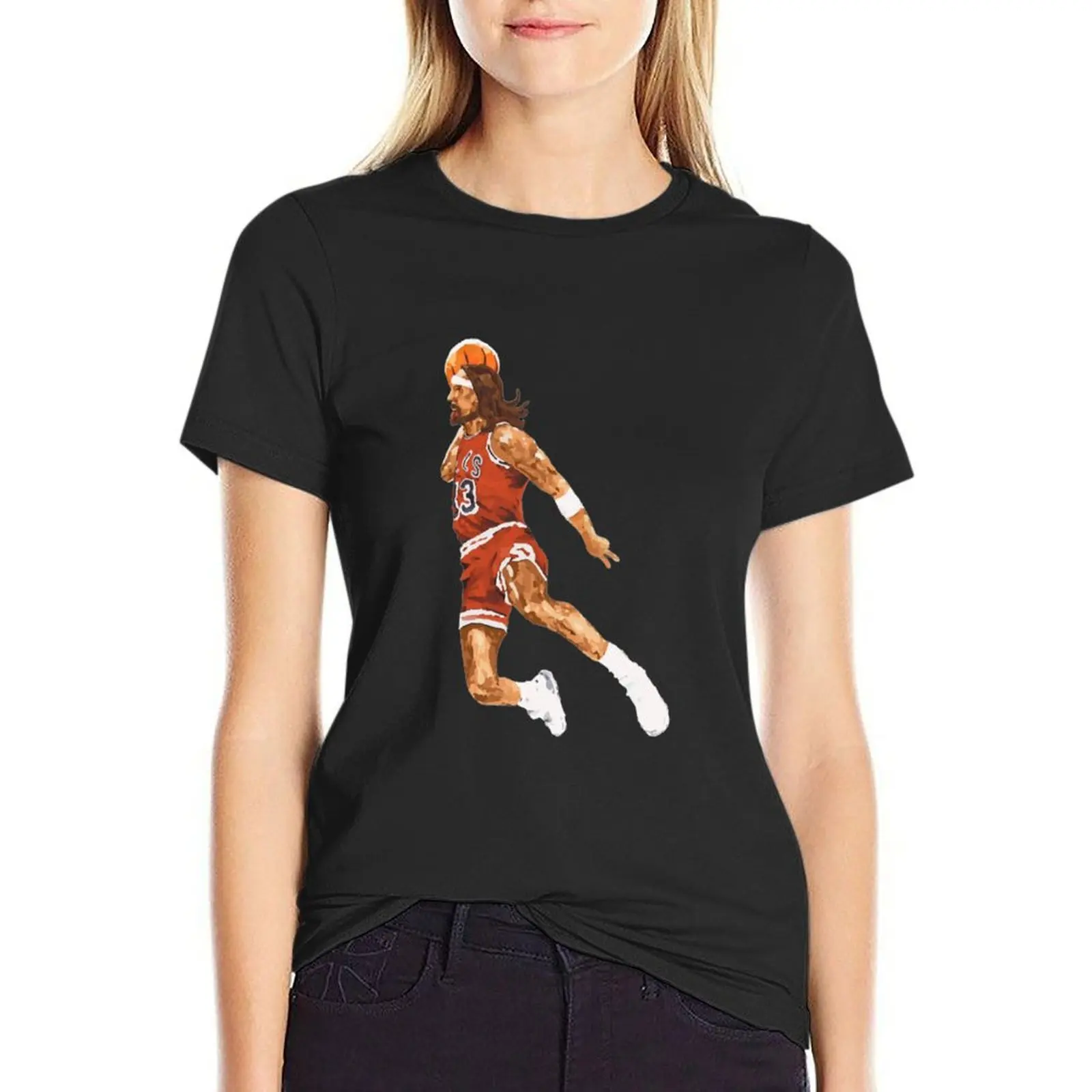 Air Jesus Basket Dunk T-Shirt animal print summer tops blacks hippie clothes black t-shirts for Women