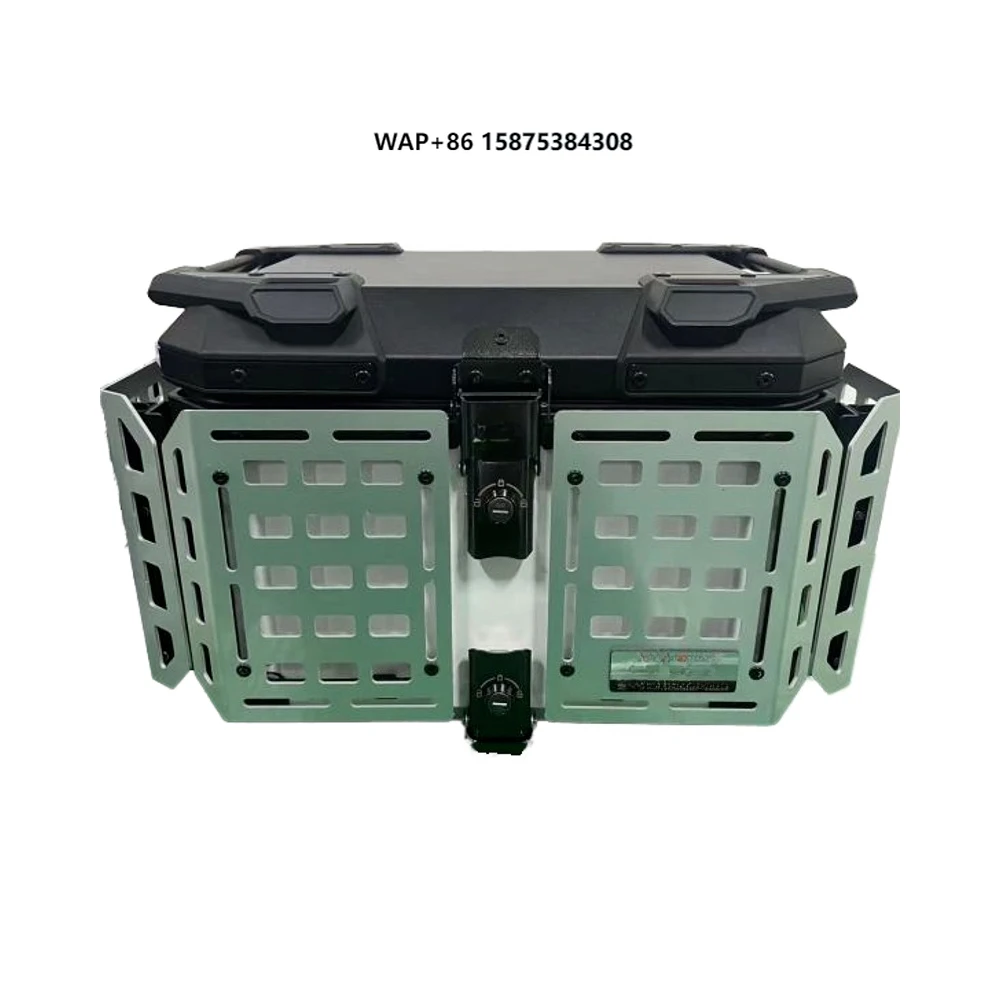 

45L Polished Metal Off-Road Motorcycle Tail Box | Second-Generation Armored Rear Case | Heavy Duty Certified Adventure Luggage