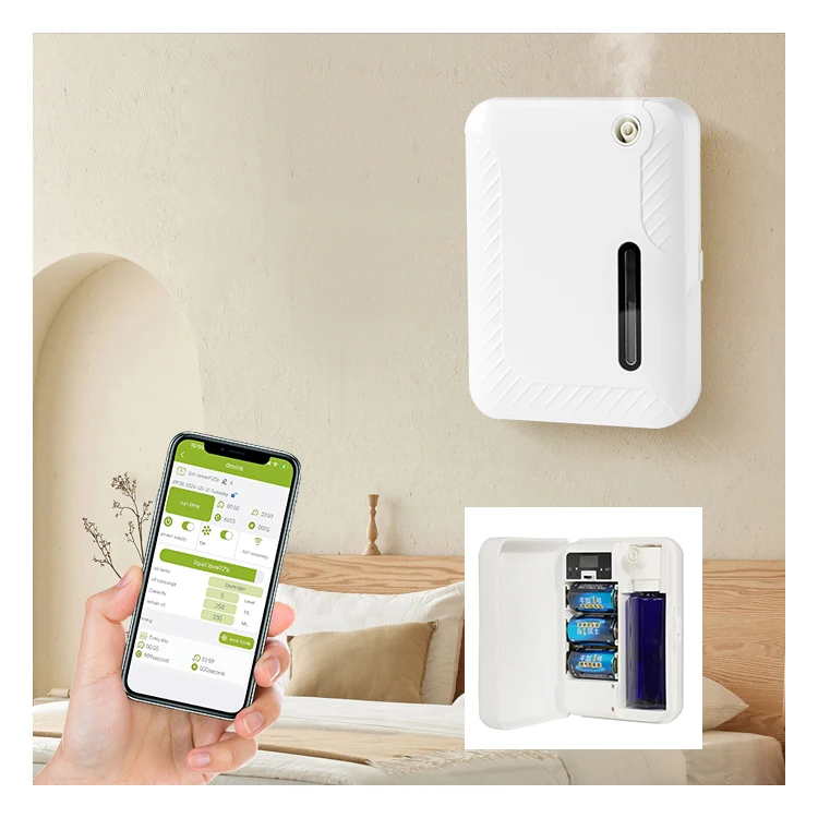 Luxury Battery Electric Waterless Aroma Diffuser Wall Mounted Essential Oil Diffuser Home Air Scent Diffuser Machine