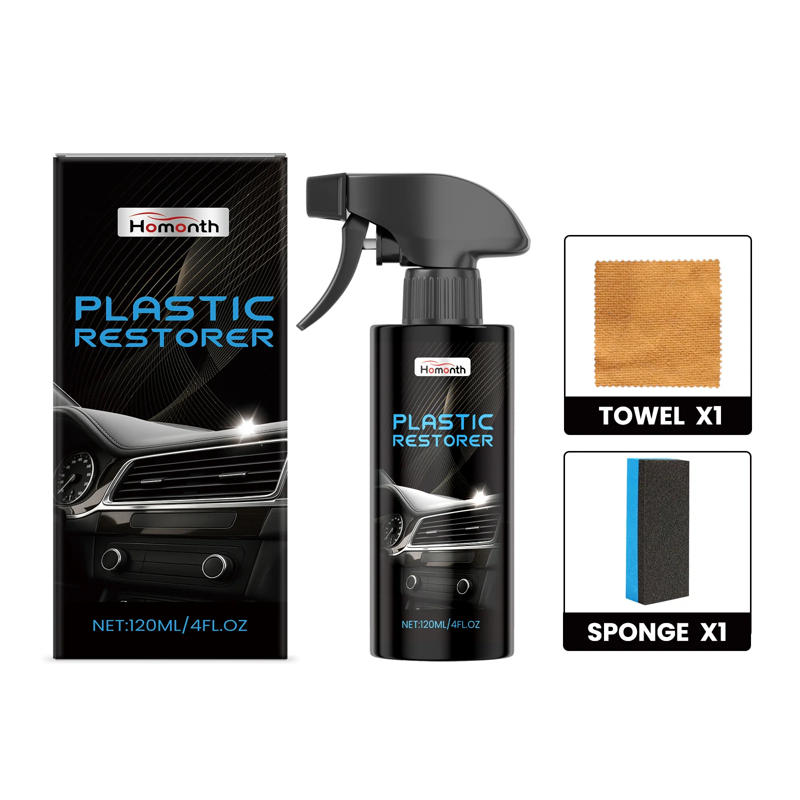 

Средство для чистки керамики и пластика в салоне автомобиля, полироль для приборной панели, удаляющий пятна и придающий блеск - глубокая очистка, восстановление глянца на отделке и панелях.