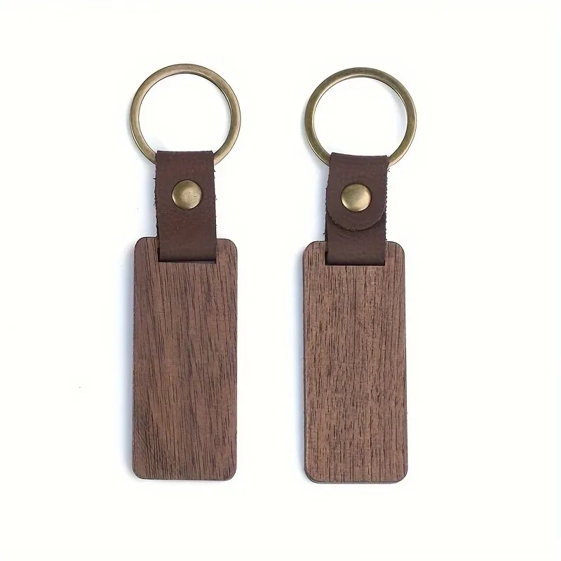 5/10PCS Walnut keychains, wood keychains, leather keychains, vintage keychains, DIY gift keychains