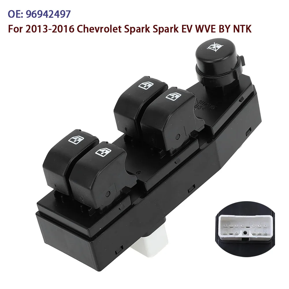 Para Chevrolet Chevy Spark EV WVE BY NTK 2013 2014 2015 2016 interruptor maestro de ventanilla eléctrica botón de cristal accesorios de coche 96942497