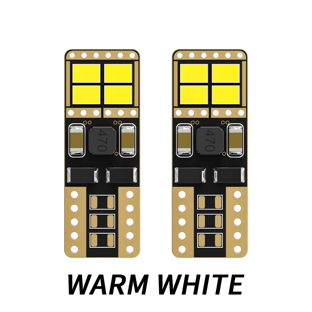 2x T10 W 5W 194 Led Binnenverlichting 3020 8smd Canbus Geen Fout Kofferbaklampen Leeslicht Ledvrije Verlichting 12V 4500K Warm Wit