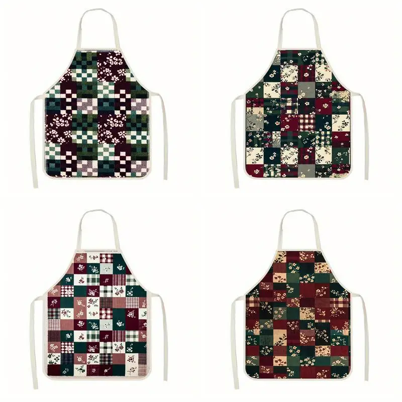 

Patchwork Floral Apron Linen apron, suitable for kitchen cooking, parent-child interaction, painting and other scenarios