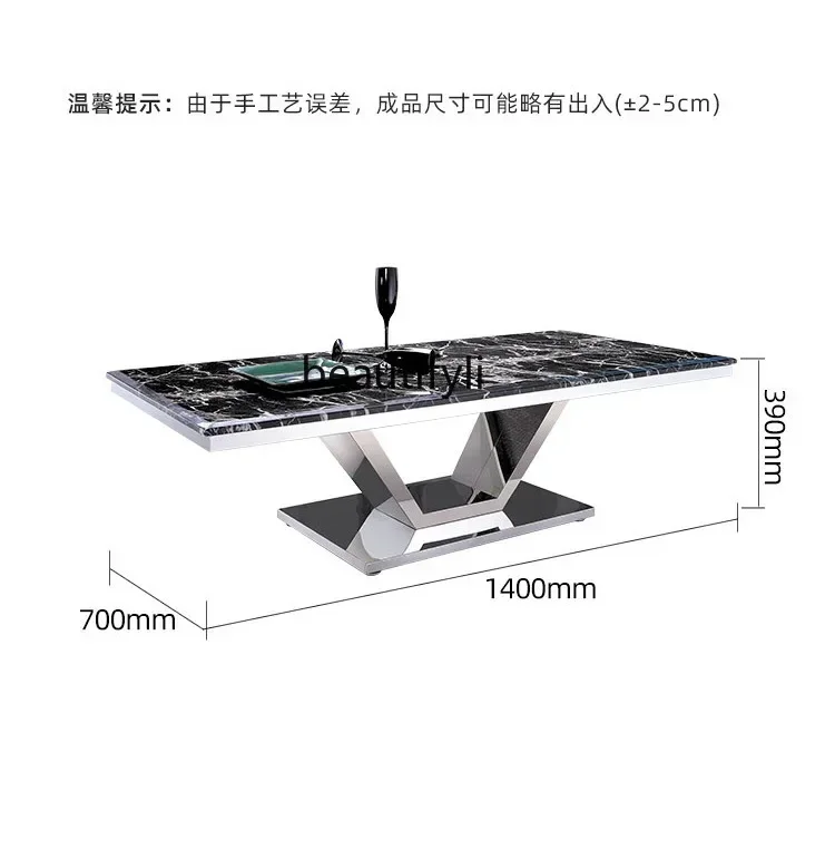 TTT Italian minimalist stainless steel rectangular marble coffee table living room office senior designer