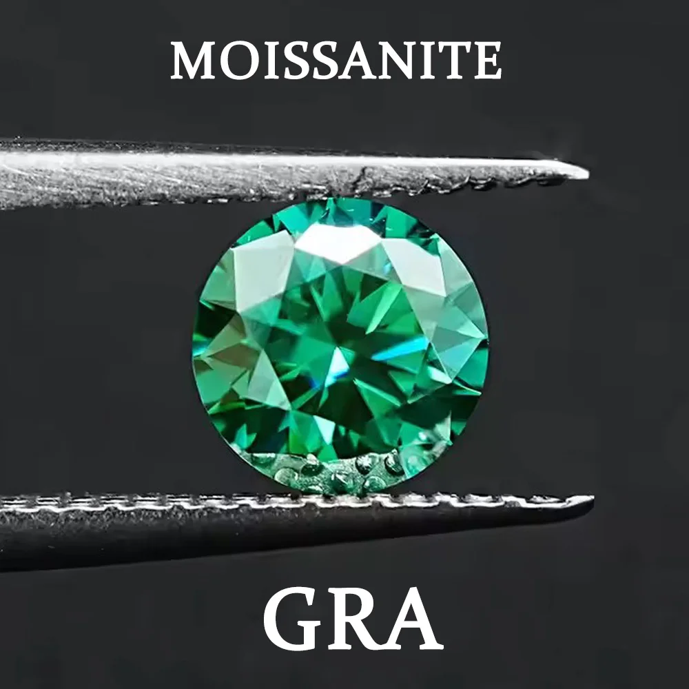 

Original Round Green Moissanite Diamond Loose 1 Carat 5 Carat 10 Carat Luxury Jewelry Setting