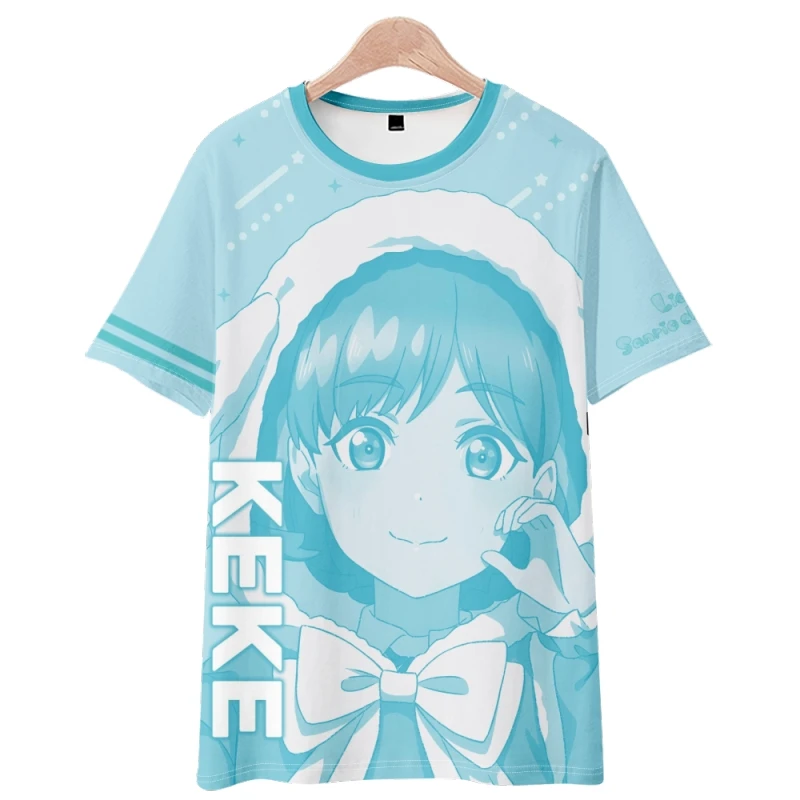 

3D Anime LoveLive Sunshine Aqours Short Sleeve T-shirt Summer Cosplay Costume Casual Student Loose Tops