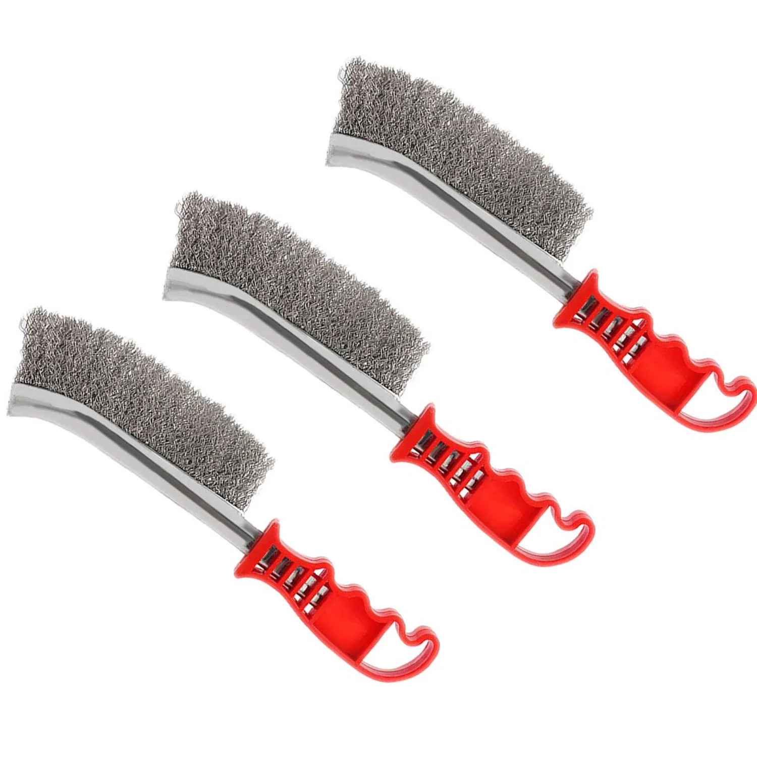 3pcs Wire Scratch Brushes Set Carbon Steel and Stainless Steel Wire Brush for Automotive, Cleaning Welding Slag and Rust