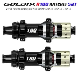 GOLDIX R180 Center Lock 24/28H 52T ratchet road gravel bicycle hub suitable for SHIMANO and SRAM 11/12 speed bicycle accessories