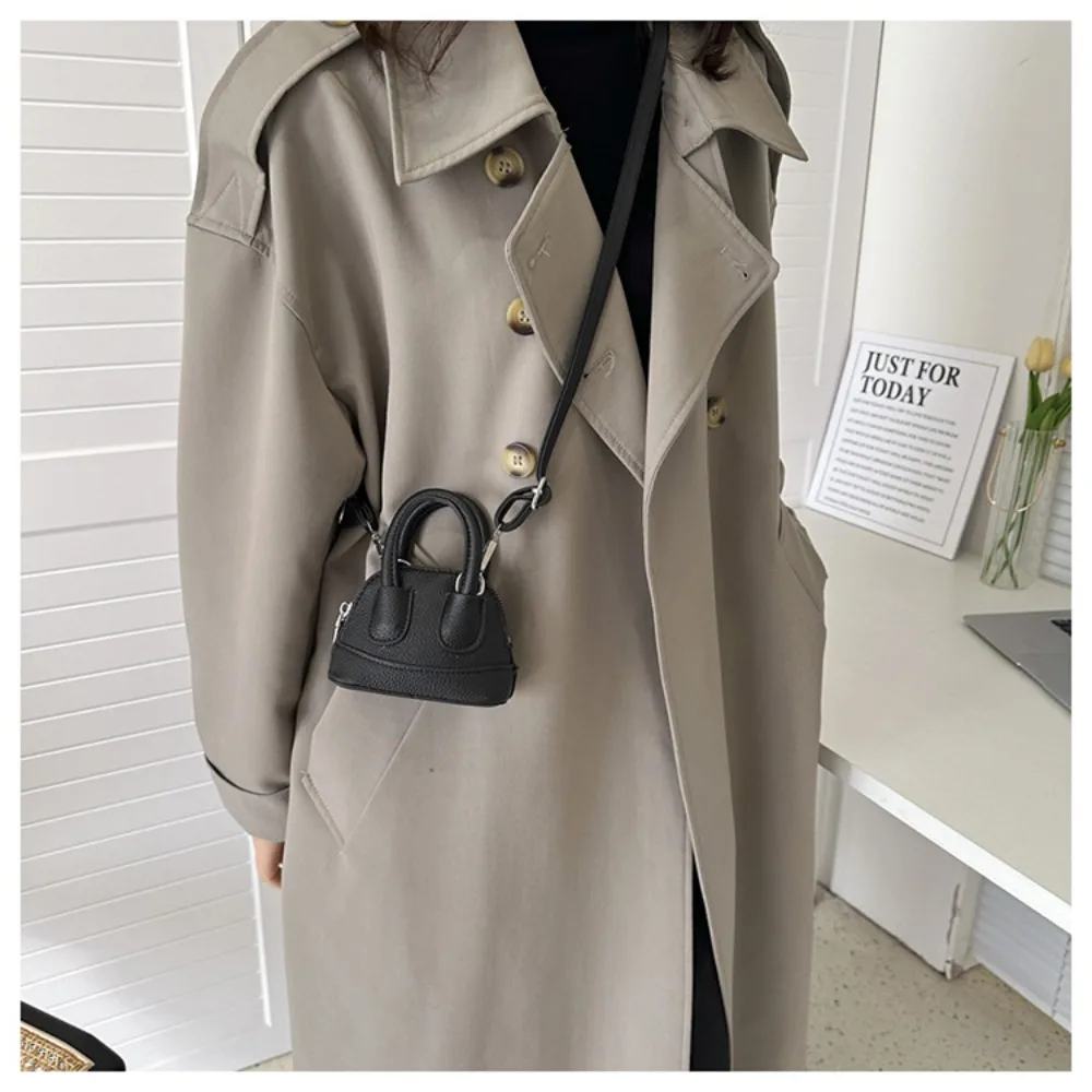 Portable PU Leather Crossbody Bag Mini Zipper Shoulder Bag Solid Color Adjustable Shoulder Straps Lipstick Bag view 3