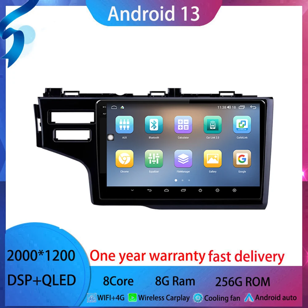 

For Honda Jazz 3 /Fit 3 2013-2020 android 13 Car Radio Multimedia Video Player Navigation stereo GPS WIFI+4G QLED BT