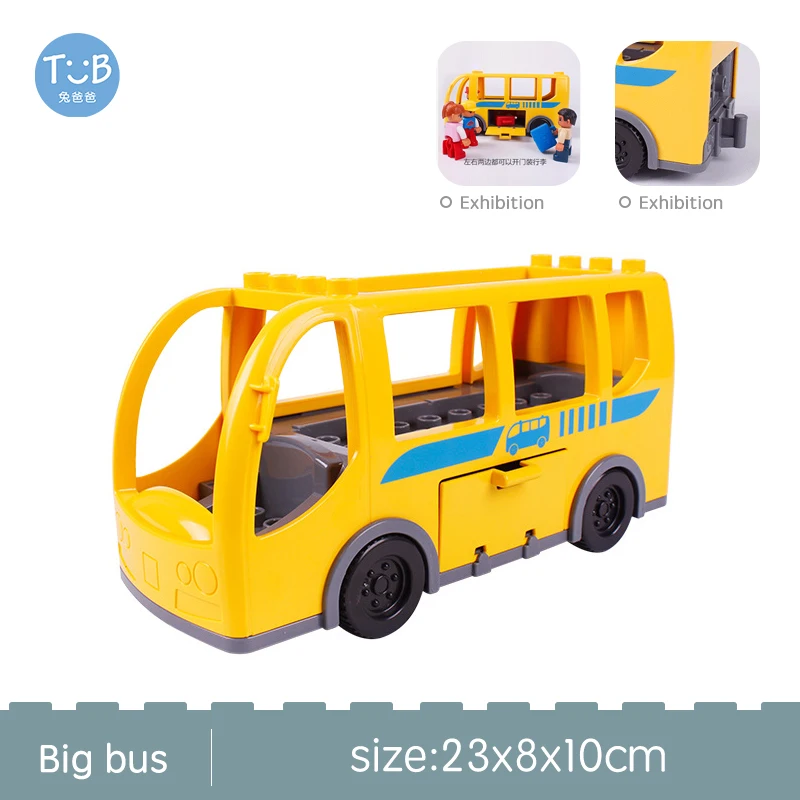 Große Größe Bausteine Sportwagen Bus Jeep LKW Zubehör Bricks Kompatibel mit Duplos Kinder DIY Teile Kinder Spielzeug Geschenk – Detail 4