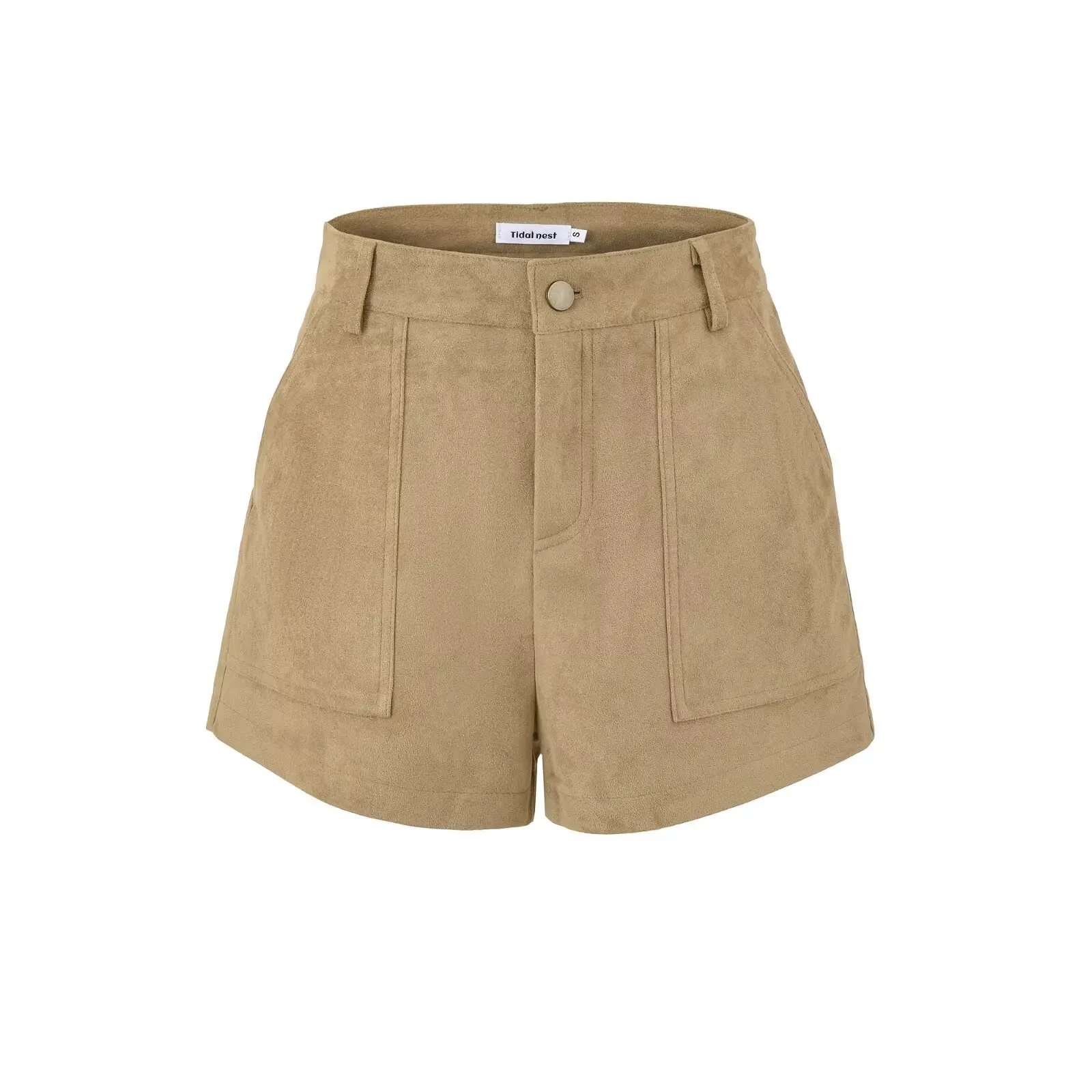 الرجعية الأمريكية الكاكي الغزلان الجلد عالية الخصر واسعة الساق سراويل تقليدية النساء الخريف كيت كبير الراقية الإحساس العمل ort orts