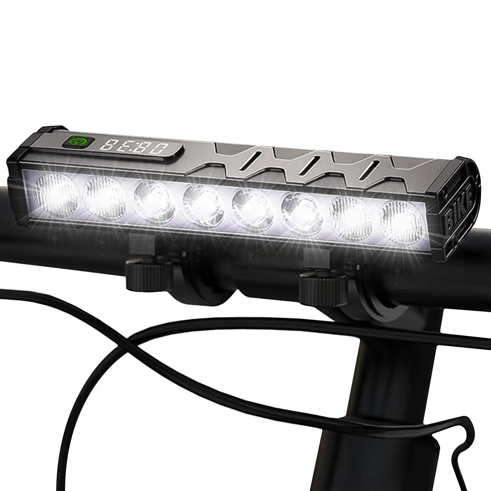 

4800 Lumen Bike Light, 5 Leds USB Rechargeable Bicycle Light with Power Bank Function, 4 Light Modes, IP65 Waterproof, Type-C