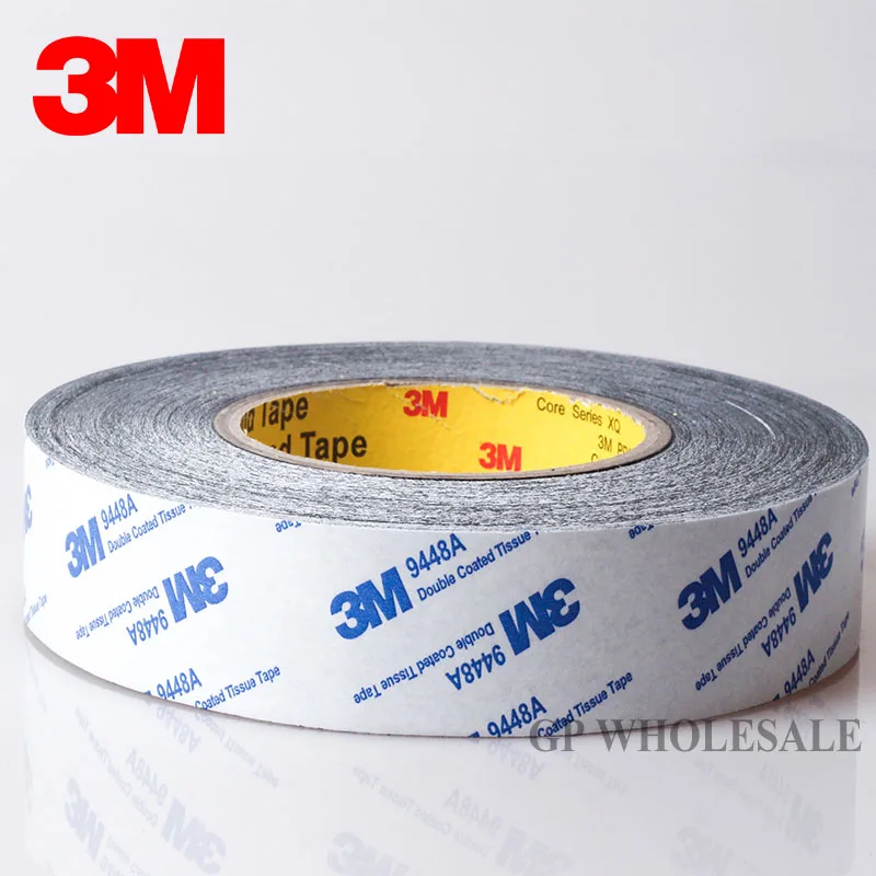 

1 roll 3M BLACK 9448 Double Sided Adhesive Tape Sticky for LCD /Screen /Touch Dispaly /Housing /LED 50 meters length