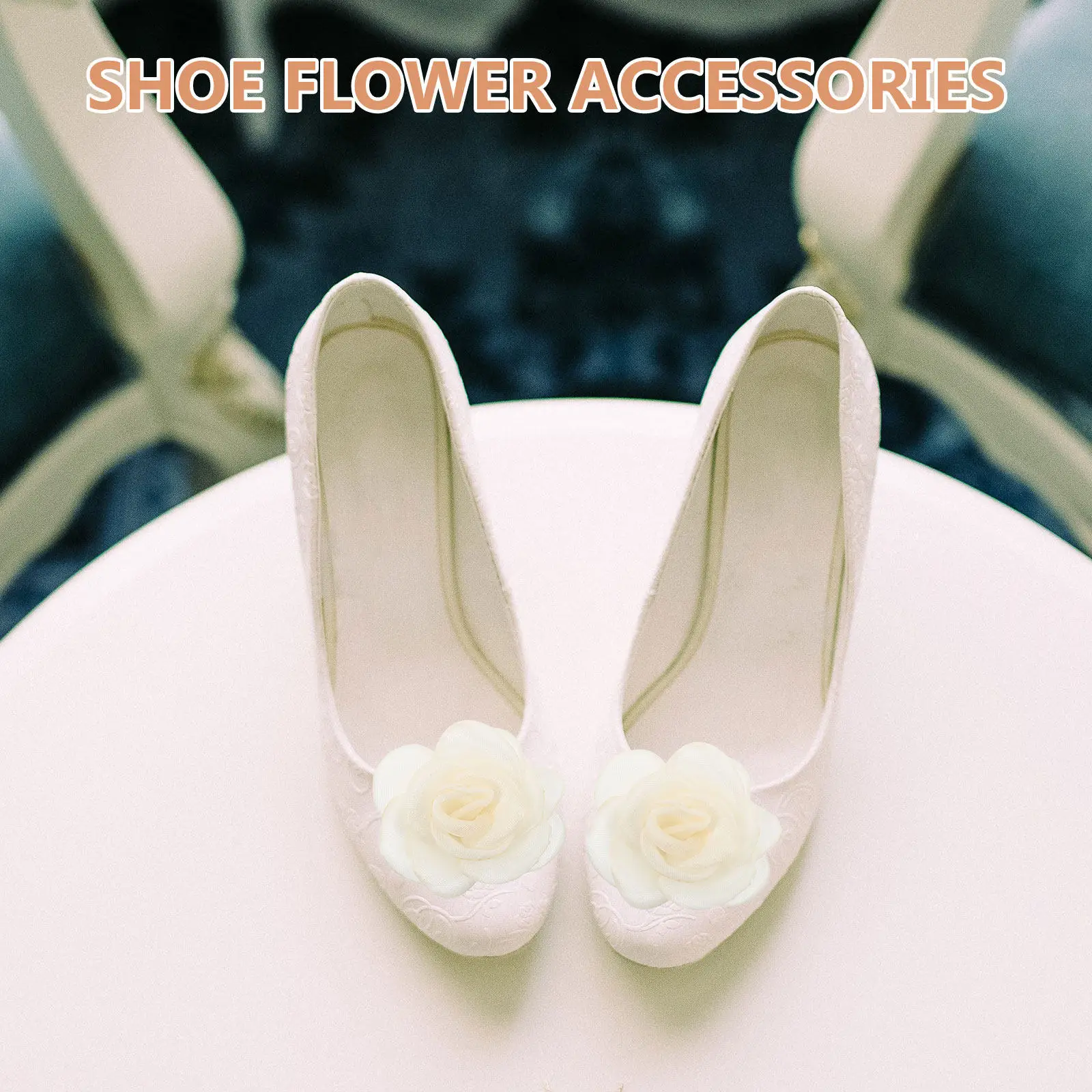 2Pcs Handmade Fabric Rose Shoe Clips Detachable High Heels Shoes Decoration Wedding Party Casual Use Elegant Flower Accessories