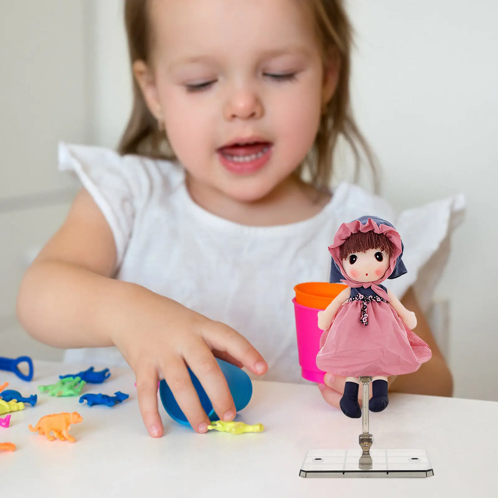 Набор из 3 регулируемых пластиковых подставок для фигурок, держатели-основания для демонстрации, настольные аксессуары для фигурок