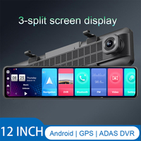 12 Inch ADAS 4G Car Dvr Mirror Dash Cam Android8.1 GPS Bluetooth Support 1080P Rear Camera Night Vision Video Recorder Black Box