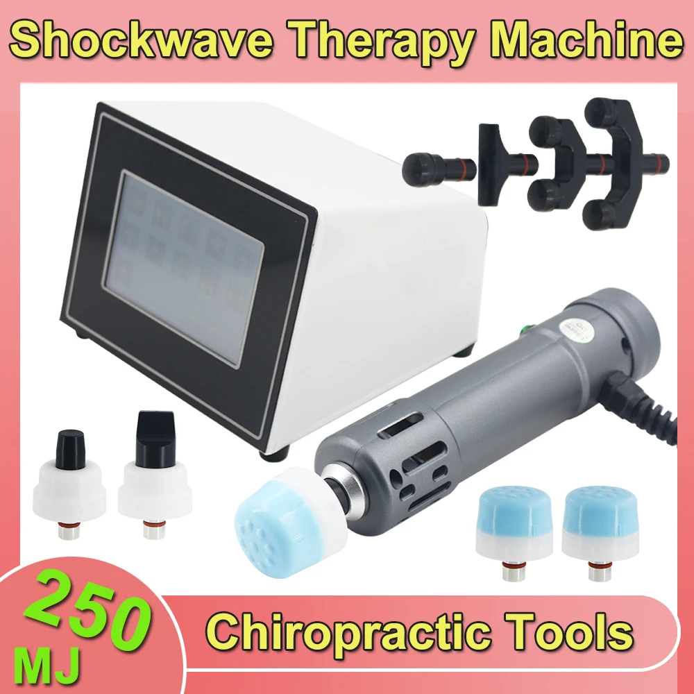 250MJ Shockwave Therapy Machine 2 IN 1 Shock Wave With Touch Screen ED Treatment Physical Chiropractic Tools Body Relax Massager