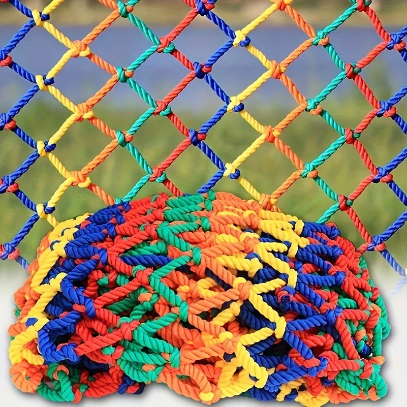 Colorful Nylon Safety Net Anti Fall Mesh, Child Pet Protection Net for Balcony Window Stair Deck Football Field Fence Baby Cat D