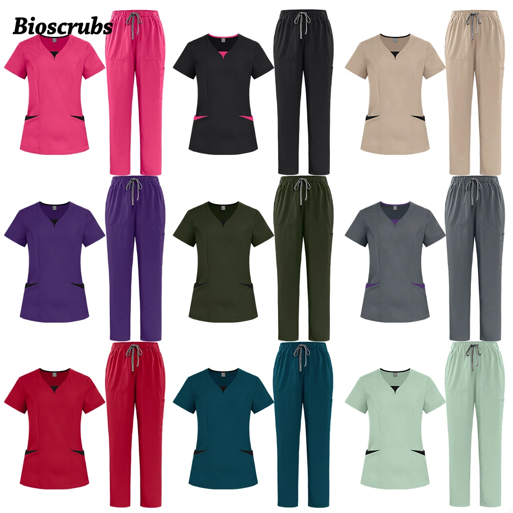 Nuevo Conjunto de Uniformes Médicos para Mujer, Ropa de Trabajo de Alta Calidad para Hospital, Conjunto Quirúrgico para Doctoras, Farmacia, Laboratorio, Accesorios de Ropa de Trabajo para el Sector Salud