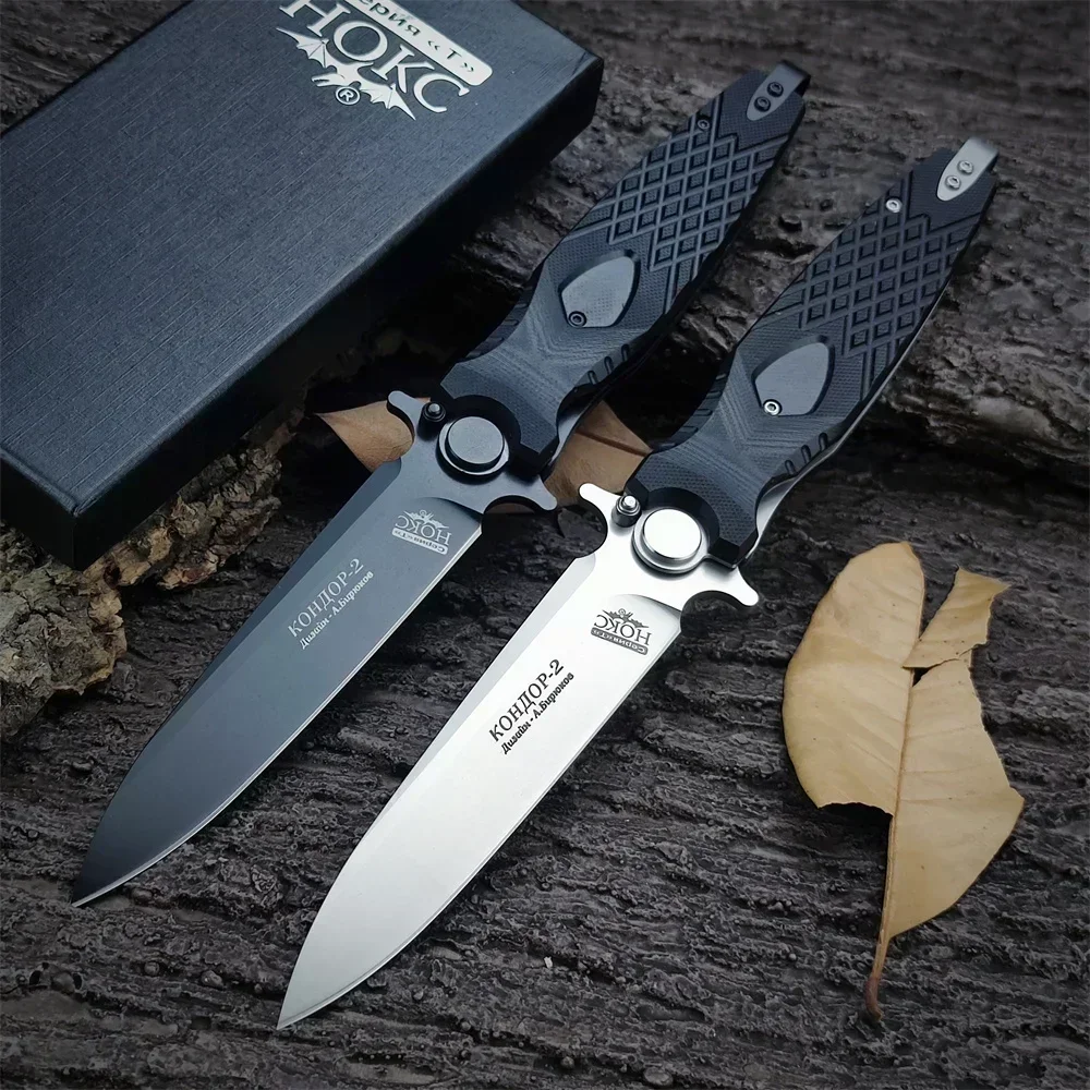 Russian HOKC Tactical Military Folding Knife D2 Blade Black G10 Handle Outdoor Hunting Survival Knives Camping Sharp Pocket Tool