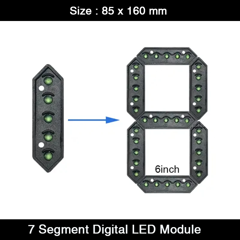 

4Pcs/Lot Waterproof Number LED 7 Segment Module 6 inch for Digits