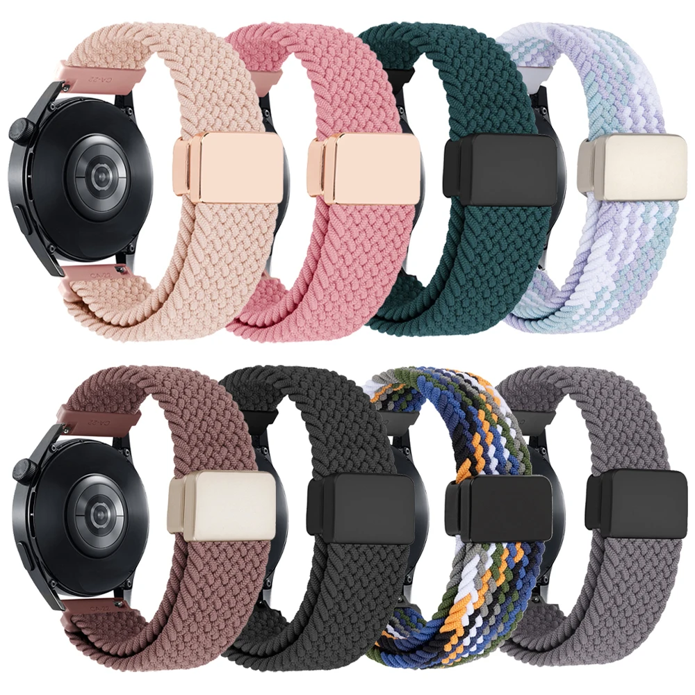 Cinturino magnetico da 20mm per Samsung Galaxy Watch 7 6 5 4 44mm 40mm/5pro 45mm Bracciale in nylon per huawei Amazfit GTS Garmin cinturino orologio