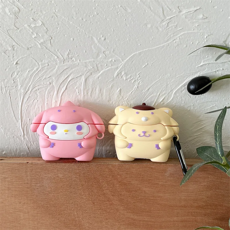 حافظة حماية لسماعات الرأس MINISO Sanrio Melody Pom Pom Purin AirPods Pro من Apple 1/2/3 الجيل سماعة رأس لاسلكية تعمل بالبلوتوث #2