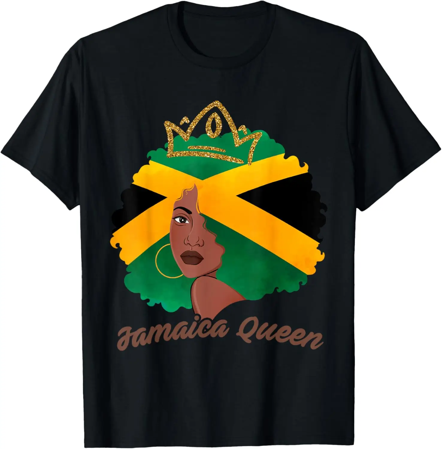 Jamaica Hair Flag Jamaican Black Girl Queen Women Woman T-Shirt