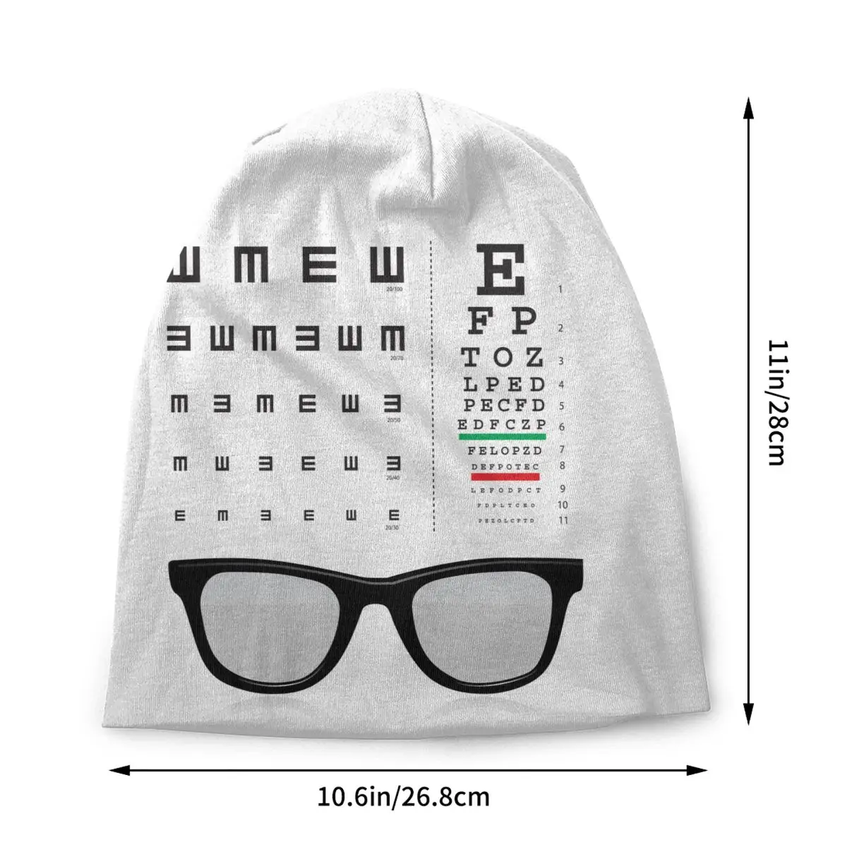 Snellen Eye Test Chart Bonnet Hats Street Knitting Hat Autumn Winter Warm Optician Vision Glasses Skullies Beanies Caps