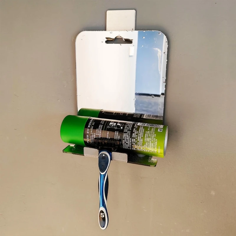 シャワーミラー曇りなし、カミソリホルダー付き、防曇壁掛けシャワーミラードロップシッピング