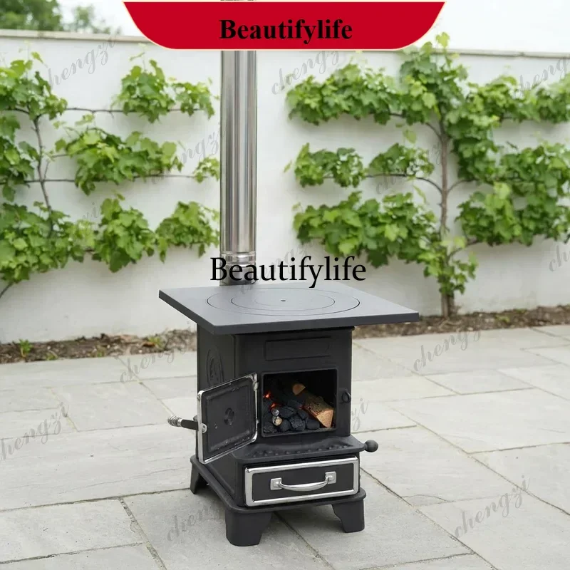 Chimeneas Firewood Heating Stove Outdoor Winter Indoor Coal Burning Stove Dual Purpose Rural Household Efficient Warmth Portable