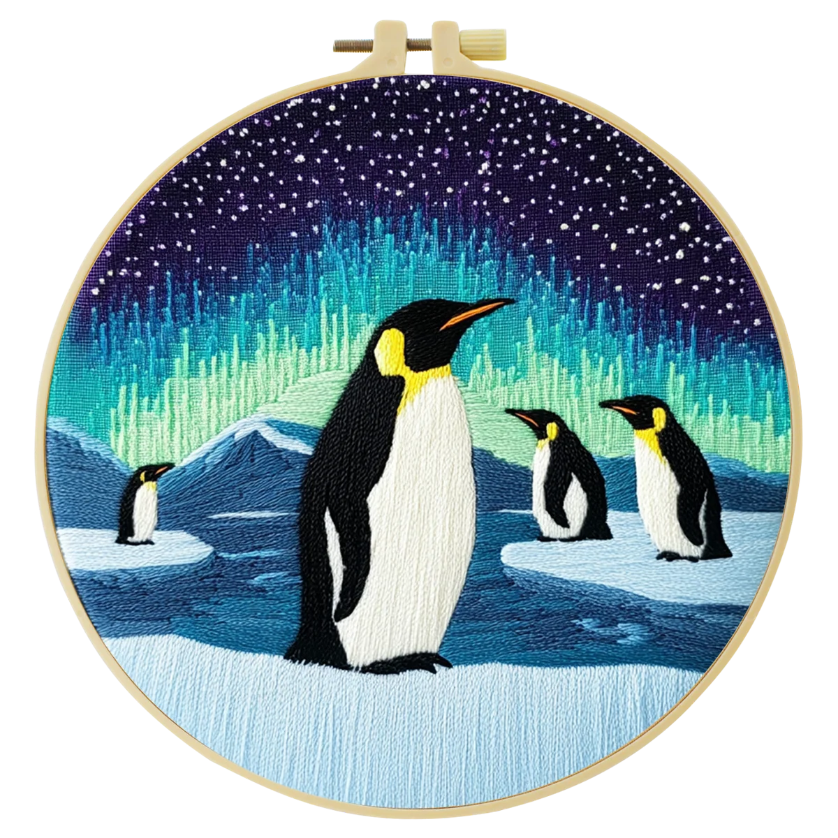 1 Stück 20X20CM/15X15CM 7,87/6,3 Zoll Pinguin-Stickerei-Starter-Kit DIY-Kit DIY-Stickerei-Set Handarbeiten Nadelkunst – Detail 3