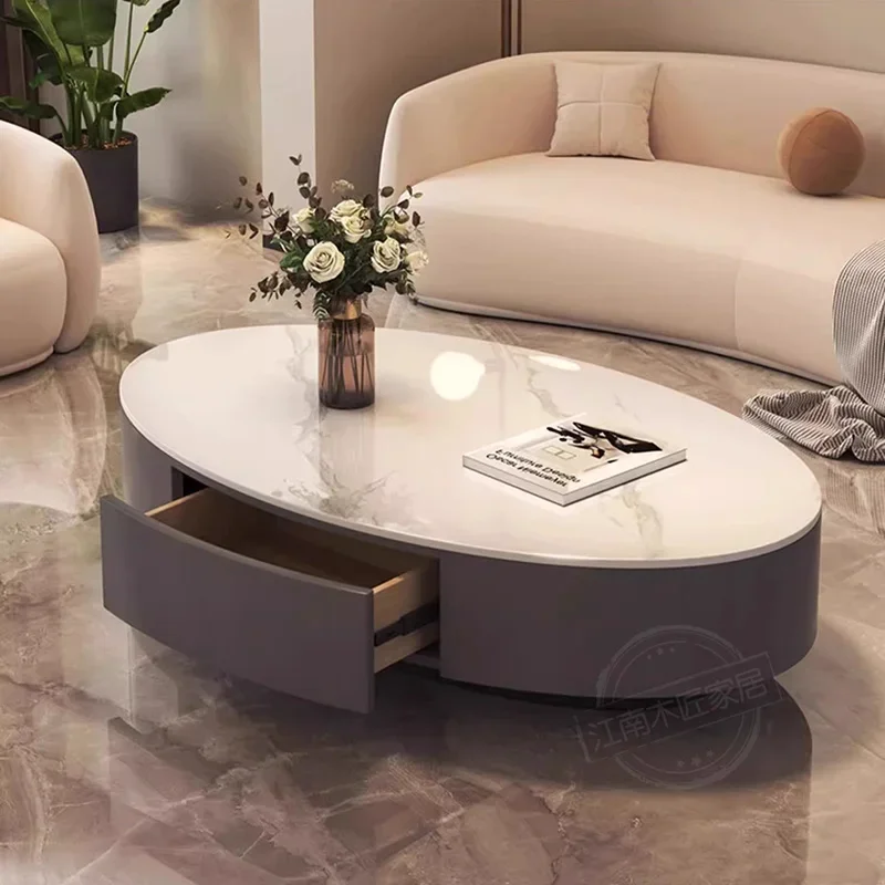 

Nordic Bedroom Coffee Tables Modern Design Drawers Round Coffee Table Industrial Luxury Mueble Entrada Recibidor Home Furniture