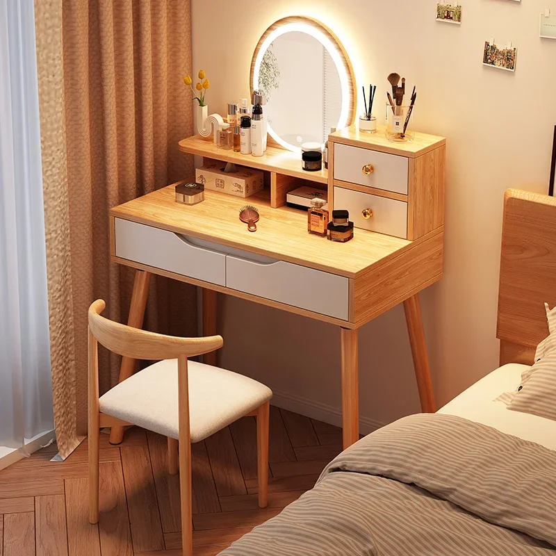 Small Natural Dressing Table Design Modern Texture Luxury Dressing Table Makeup Mirror Coiffeuse De Chambre Bedroom Furniture